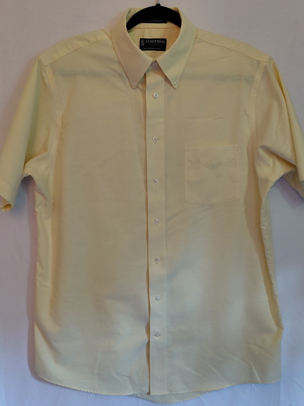 Stafford Pale Yellow Short-Sleeve Button-Down Shirt #2298